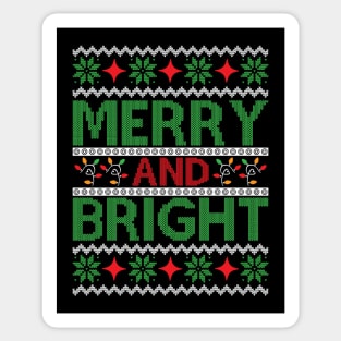 merry and bright ugly christmas sweater Sticker